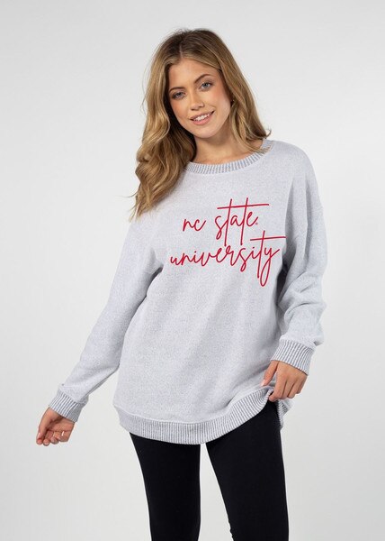 Grey Ladies Warm Up Crew Sweat - NC
